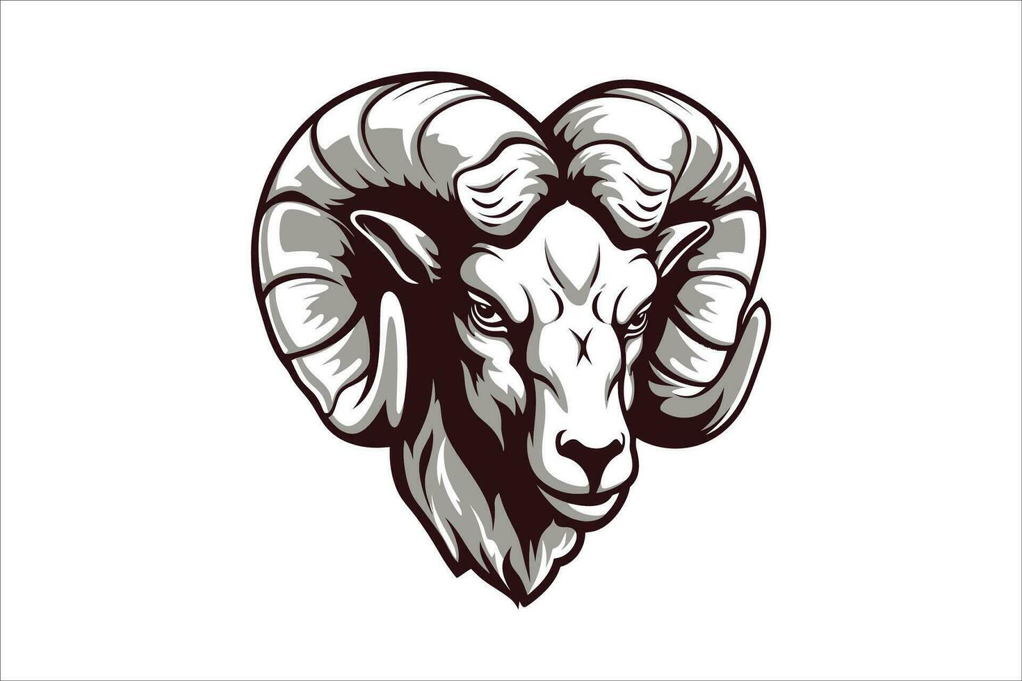 RAM chèvre mouton tête mascotte logo vecteur