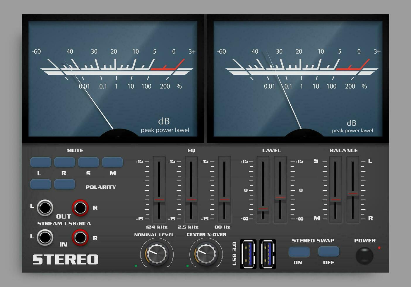 du son mixer curseurs. interface éléments pour la musique programmes et applications pour dj concept. joueur et l'audio traitement, moderne La technologie et numérique monde. vecteur illustration.