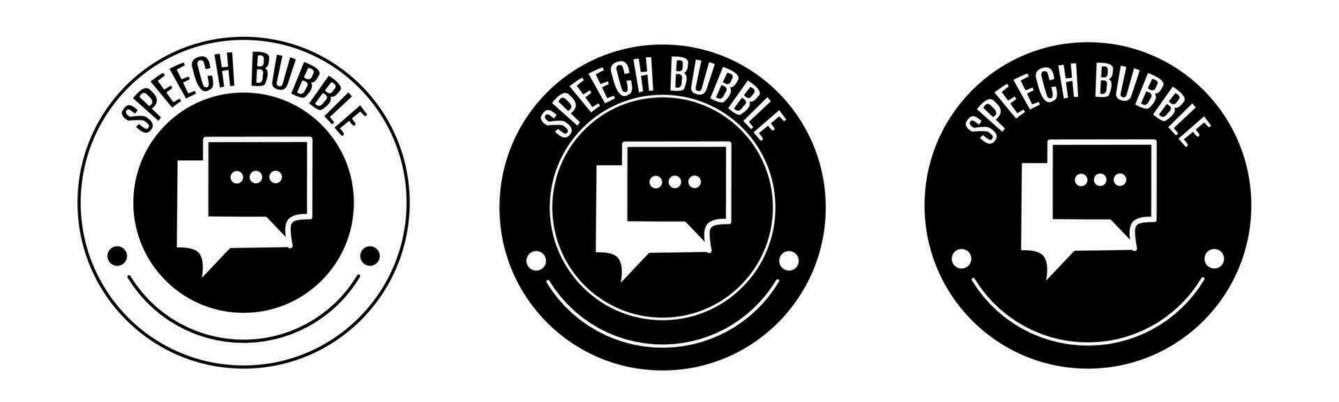 noir et blanc illustration de discours bulle icône dans plat. Stock vecteur. vecteur