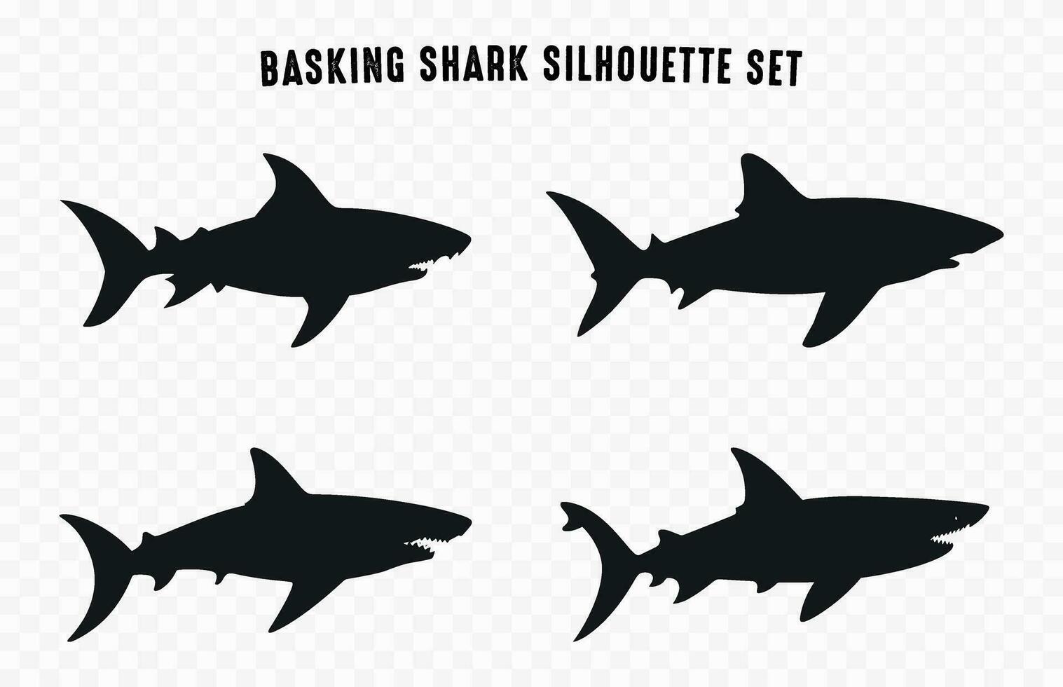 se prélasser requin silhouette vecteur empaqueter, ensemble de divers requin silhouettes clipart