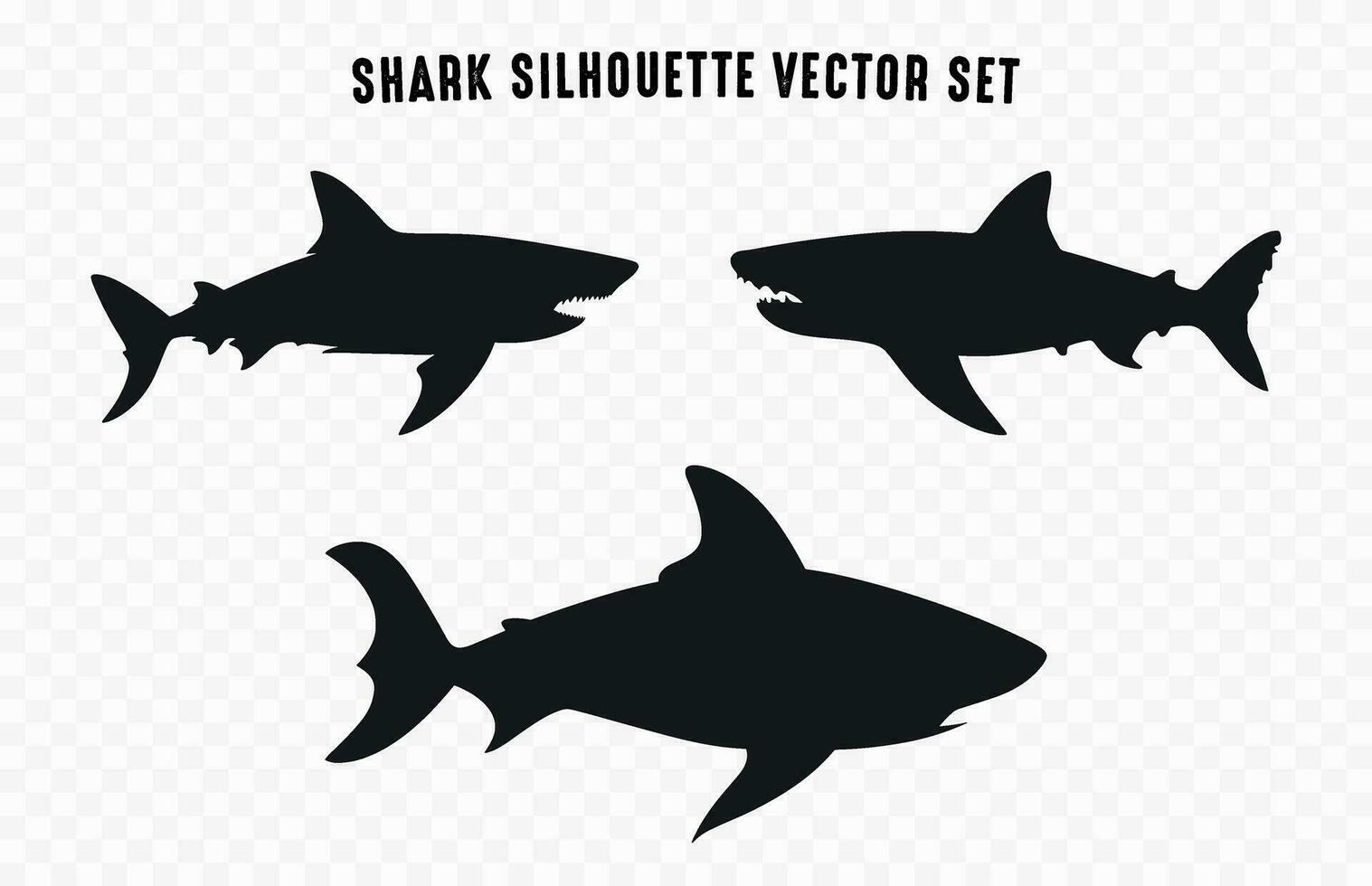 se prélasser requin silhouette vecteur empaqueter, ensemble de divers requin silhouettes gratuit