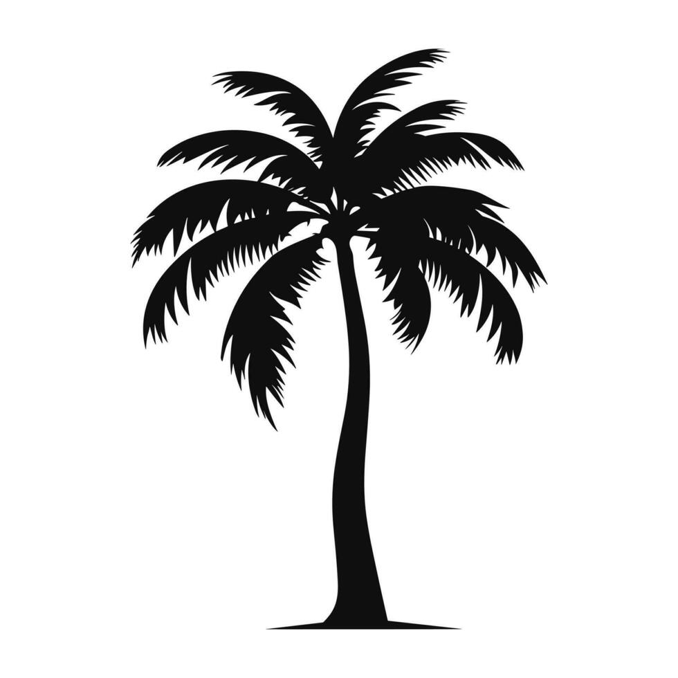 une paume arbre vecteur isolé sur une blanc arrière-plan, tropical paume arbre silhouette