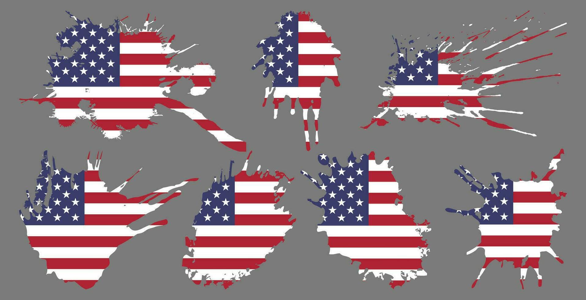 du sang éclaboussure grunge Etats-Unis drapeau, grunge Etats-Unis drapeau ensemble vecteur, grunge, drapeau, silhouette, indépendance, juillet, 4e de juillet, 4e juillet, drapeau silhouette vecteur