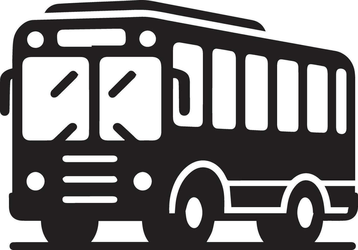 une autobus icône vecteur silhouette noir Couleur sept