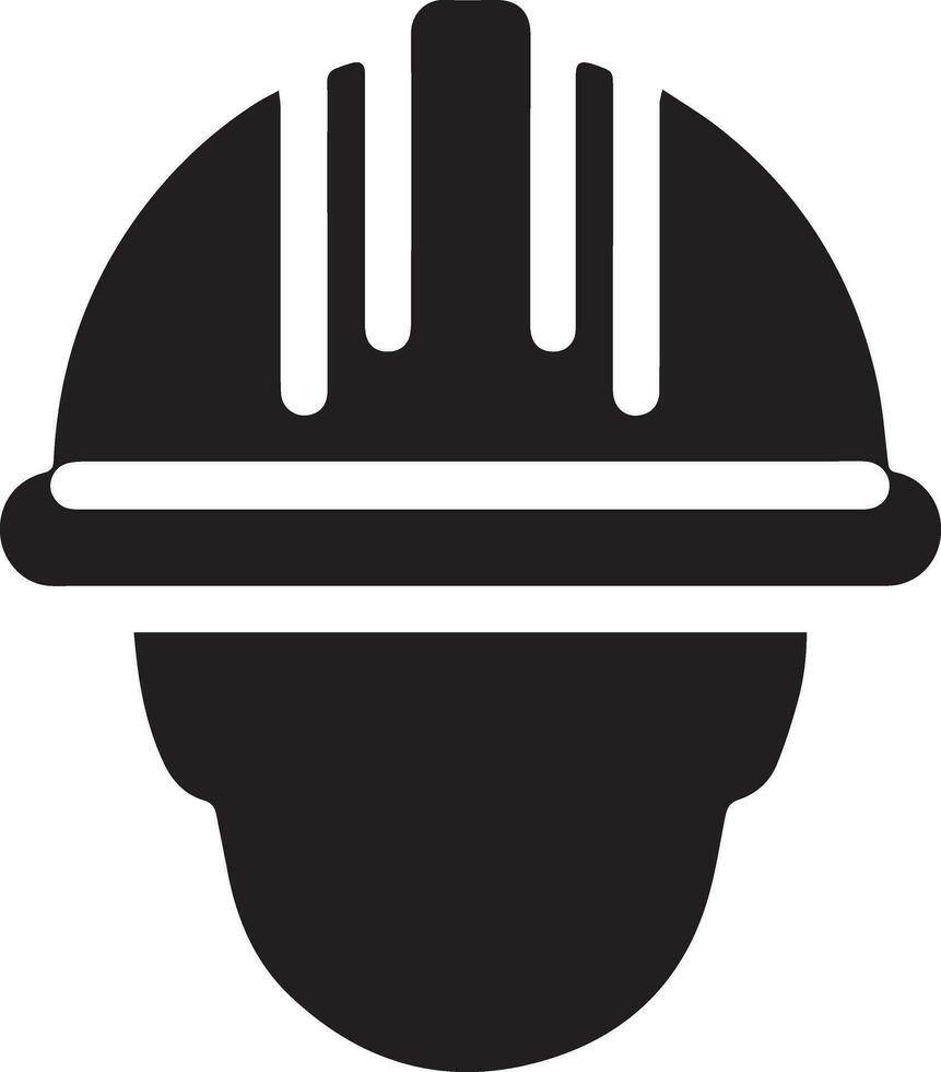 minimal construction casque icône vecteur silhouette, blanc Contexte dix