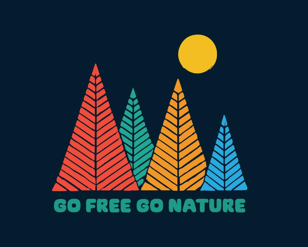aller gratuit aller la nature pins forêt la nature vecteur illustration