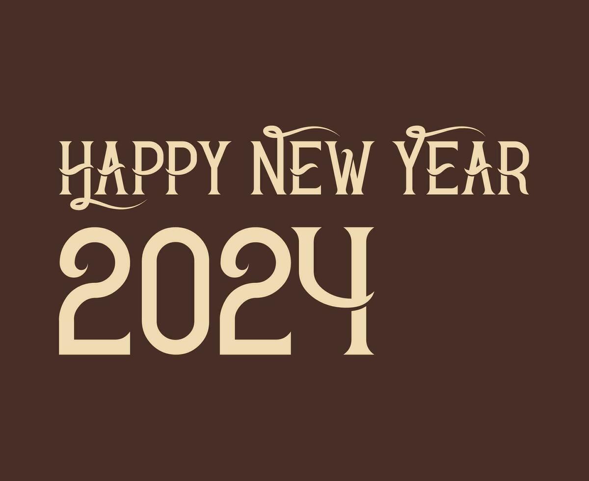 content Nouveau année 2024 abstrait marron graphique conception vecteur logo symbole illustration