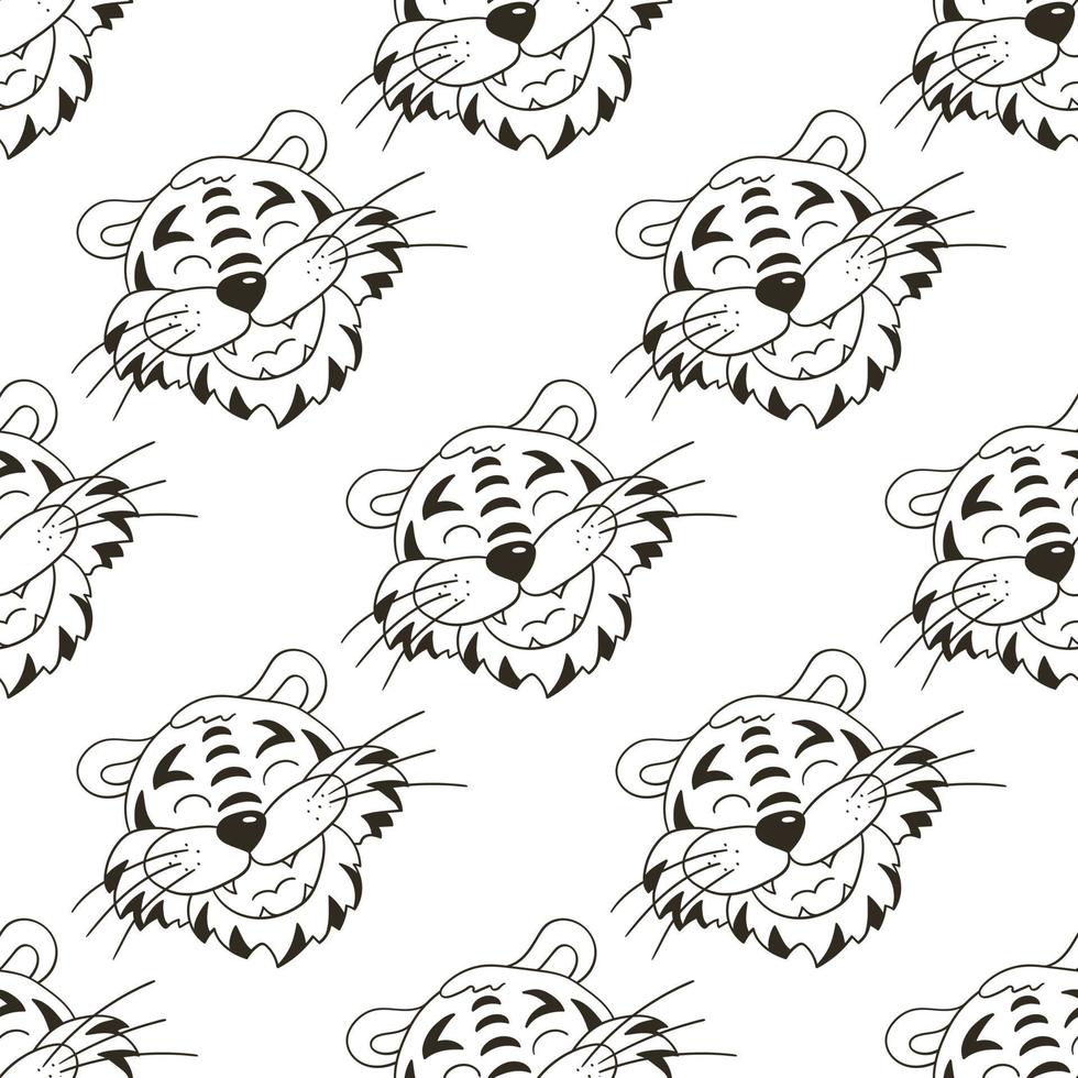 tigre dans le style de dessin à la main. symbole de 2022. nouvel an 2022 vecteur