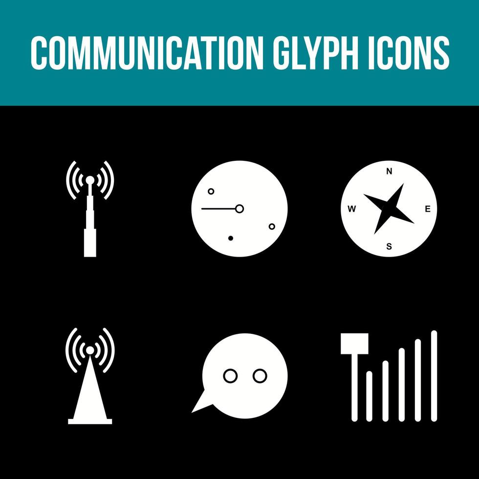 jeu d'icônes vectorielles glyphe de communication unique vecteur