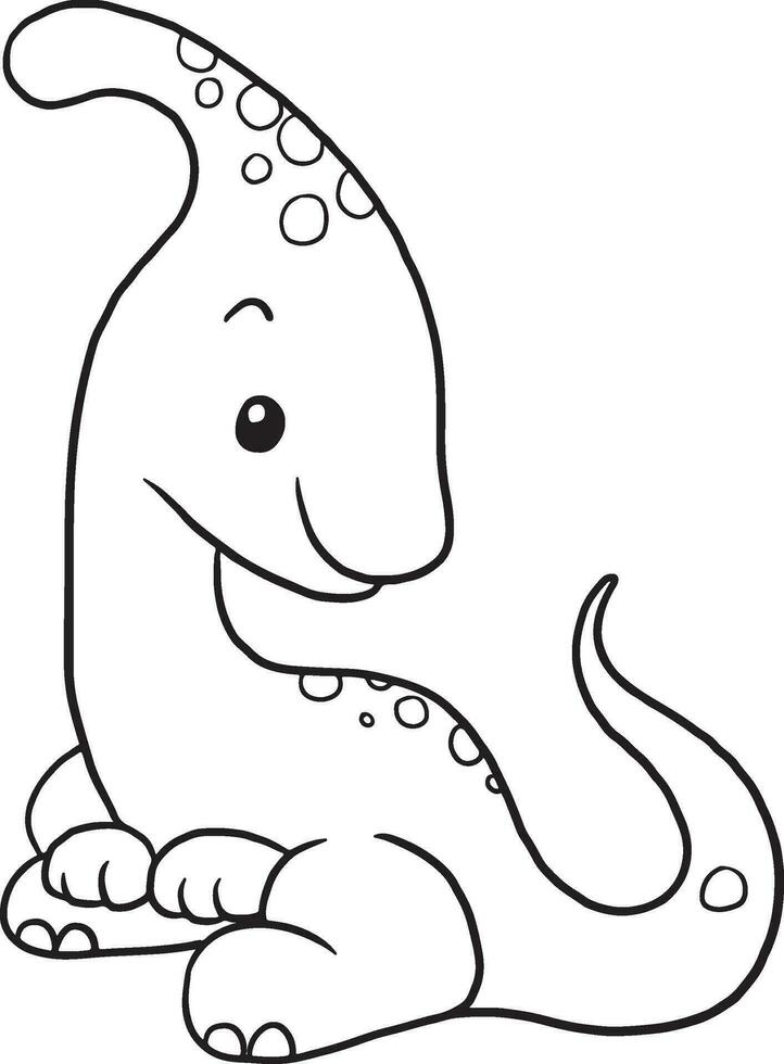 mignonne dinosaure dessin animé coloration vecteur