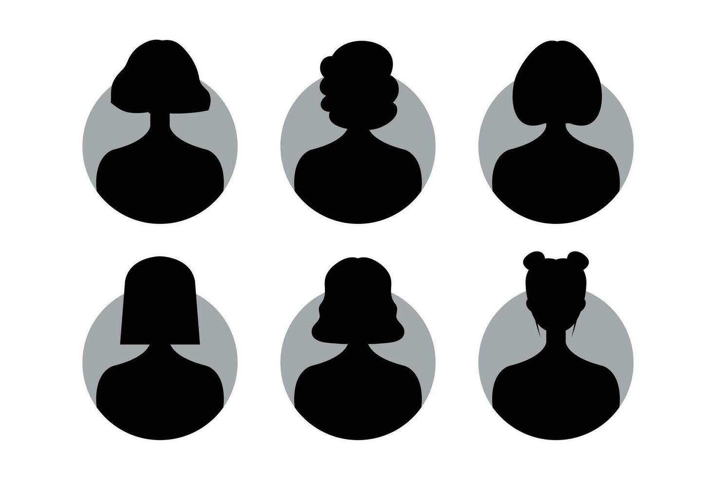 silhouette de une homme et femme avec différent coiffures. vecteur illustration.