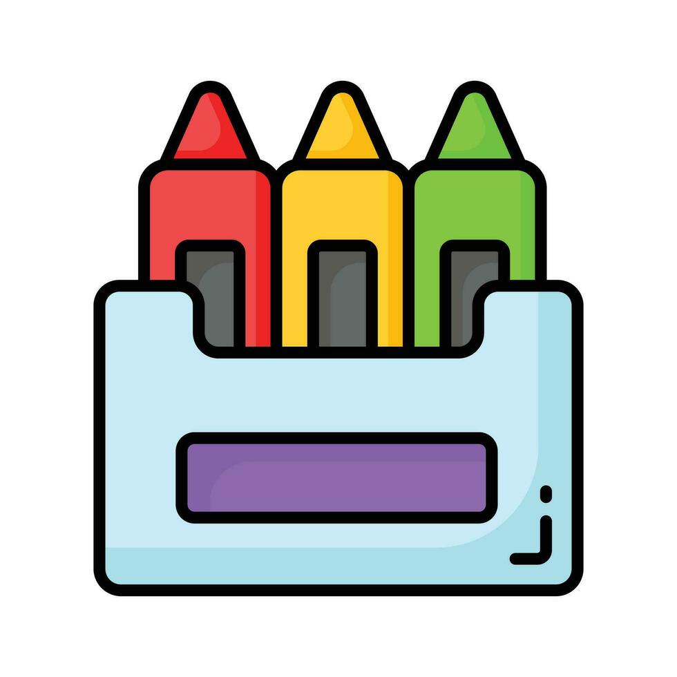 saisir cette incroyable icône de crayon couleurs, dessin outils, papeterie équipement vecteur