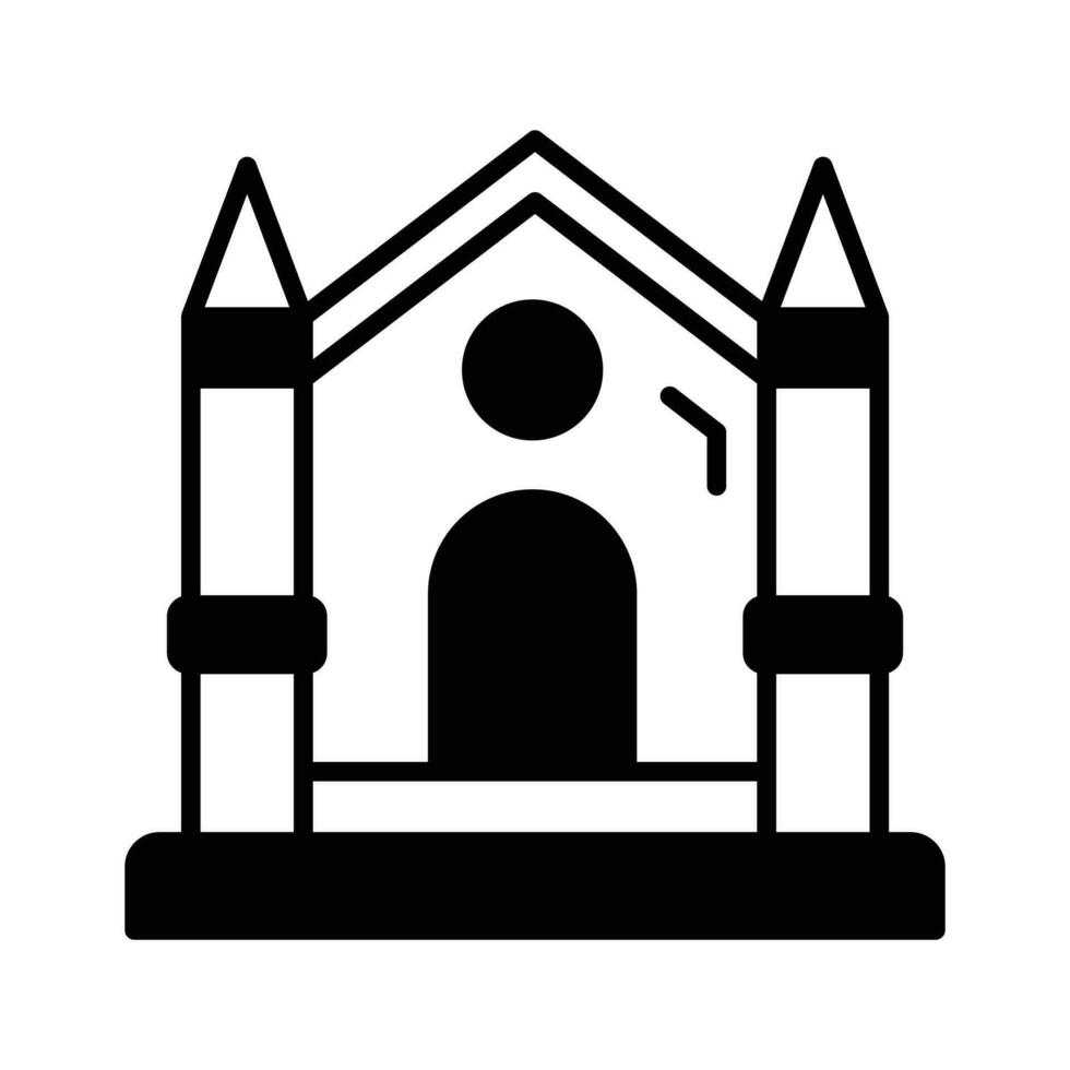 une christianisme maison vecteur plat style, église icône branché conception