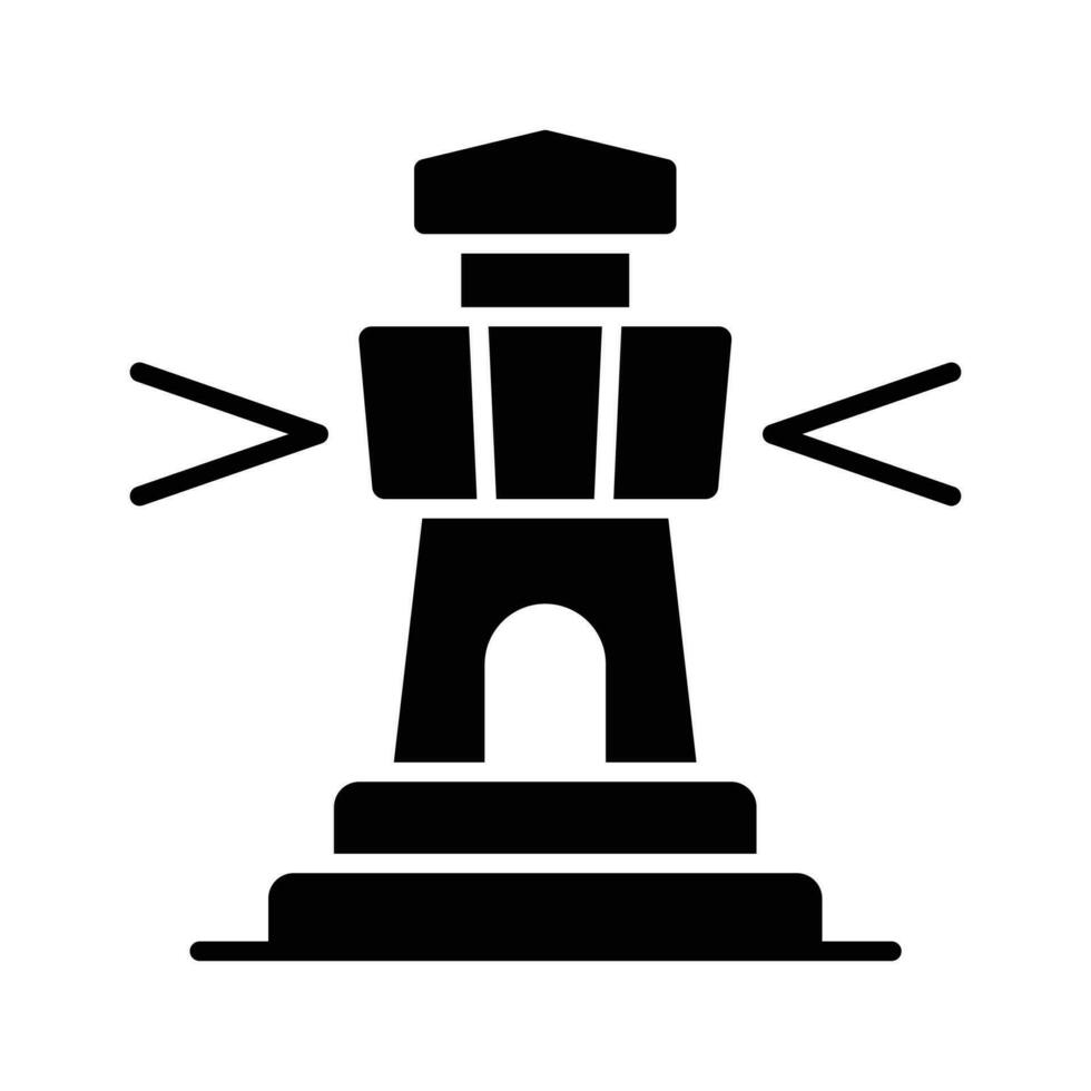 une la tour contenant une balise lumière à prévenir ou guider navires à mer, bien conçu icône de phare vecteur