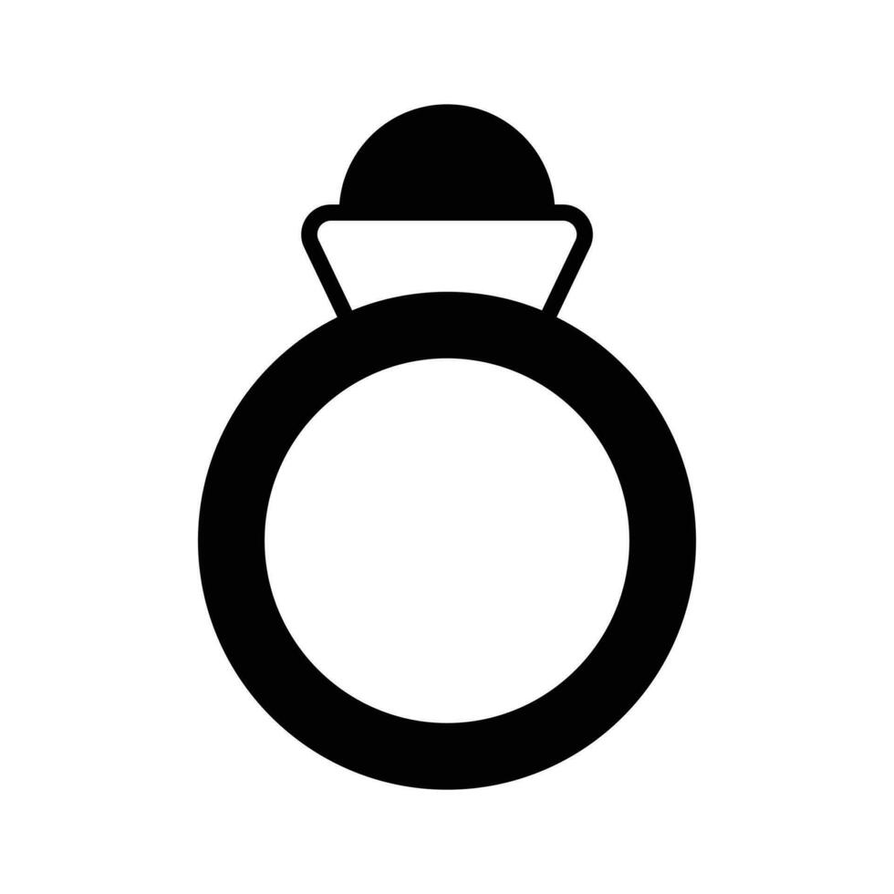 bague avec calcul, bien ouvré icône de gemme anneau, isolé sur blanc Contexte vecteur