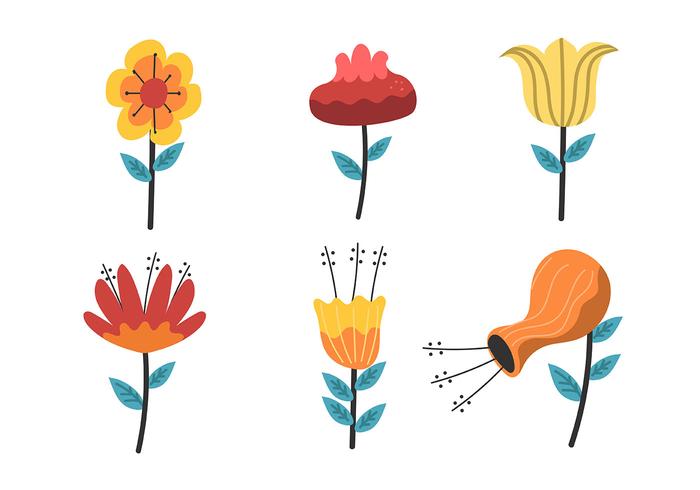 Ensemble de clipart de fleurs vecteur