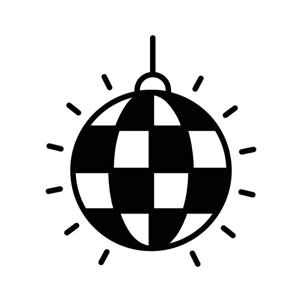 incroyable icône de disco balle, branché vecteur de disco lumière