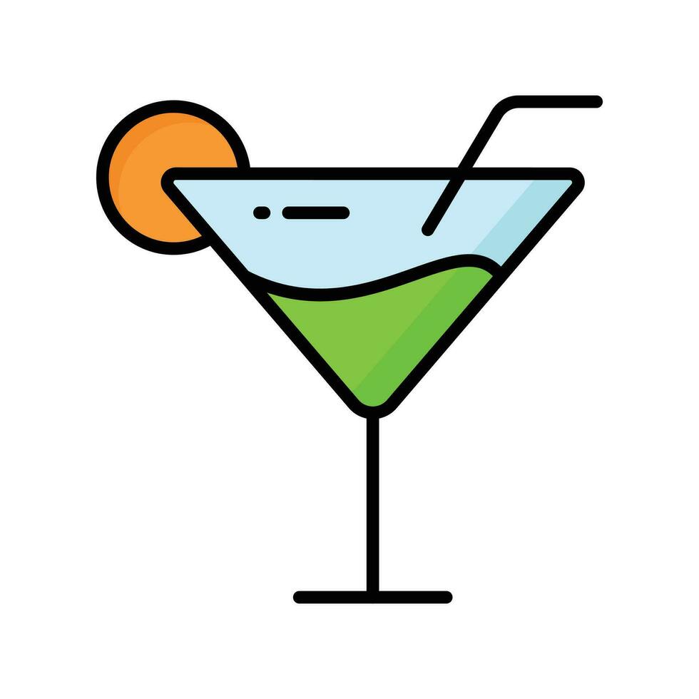 une verre de Frais boisson avec pièce de citron montrant concept icône de fête boisson vecteur