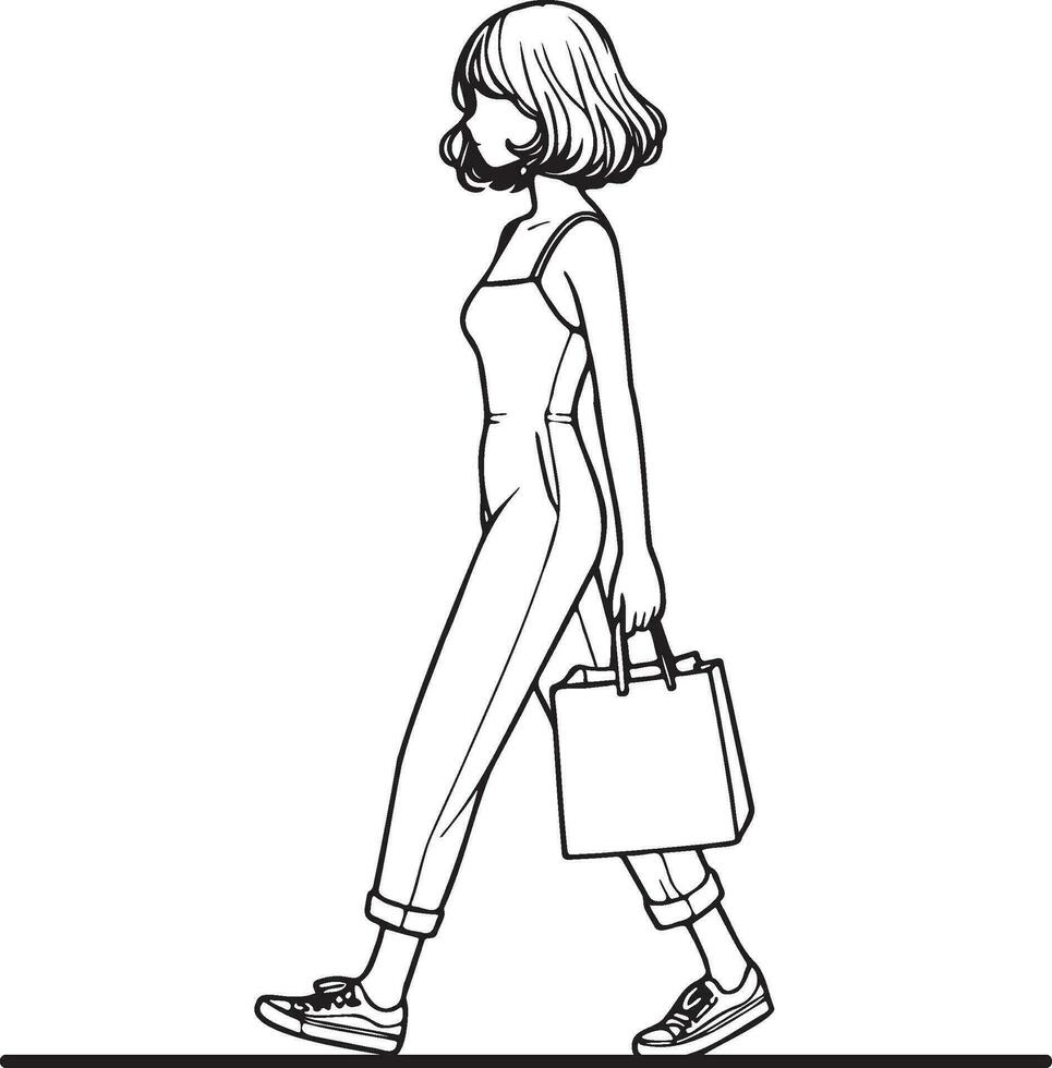 mode femme achats illustration. vecteur