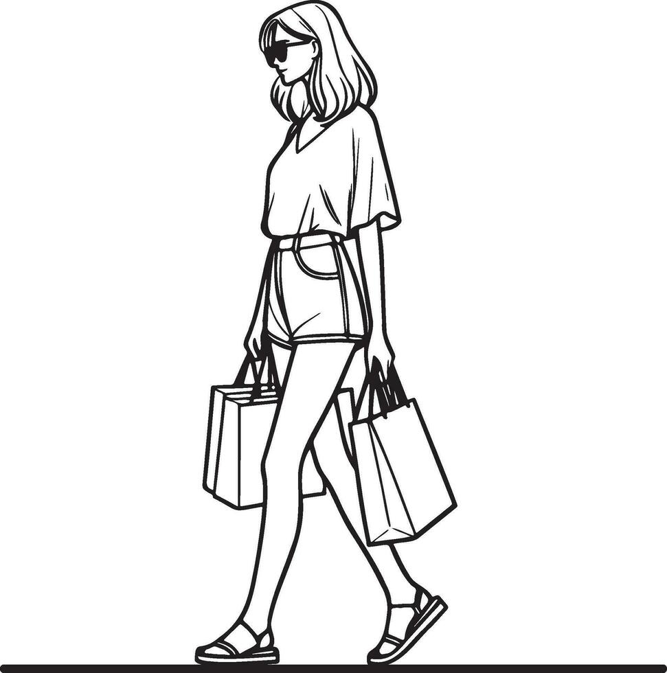 mode femme achats illustration. vecteur