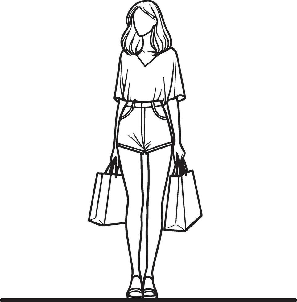 mode femme achats illustration. vecteur