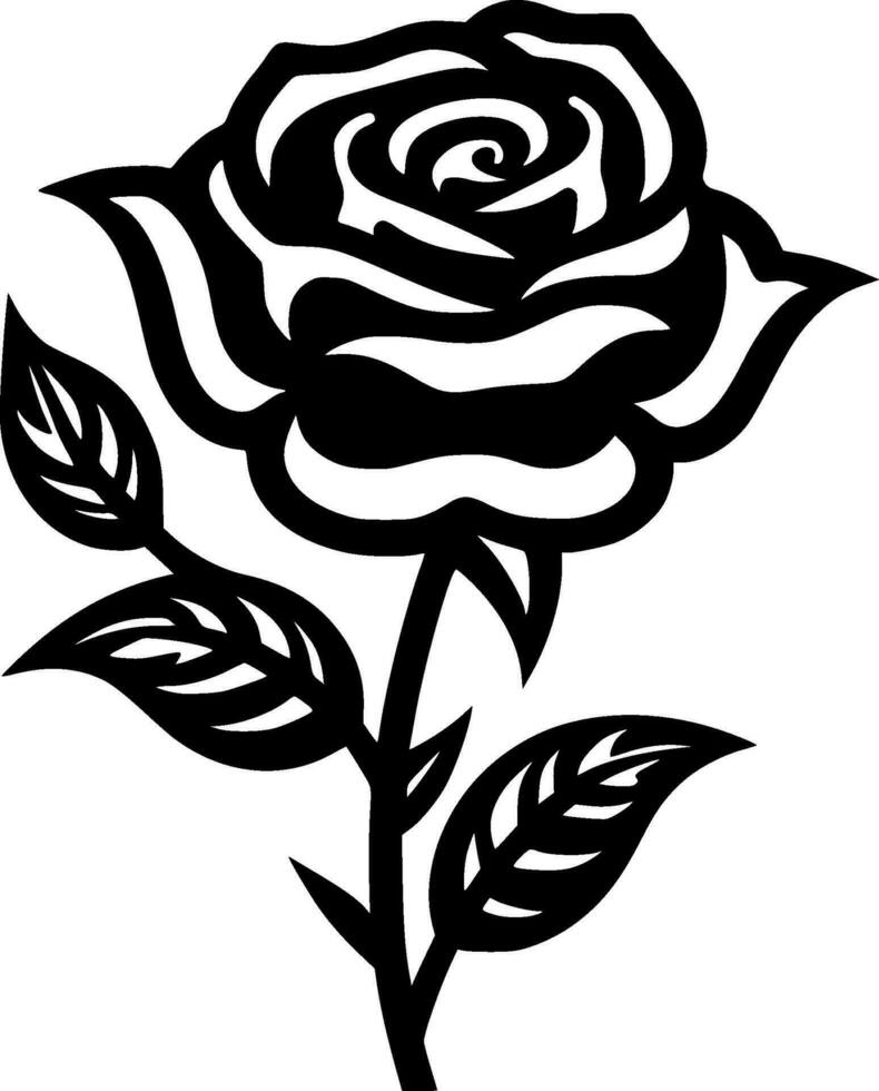 Rose - minimaliste et plat logo - vecteur illustration