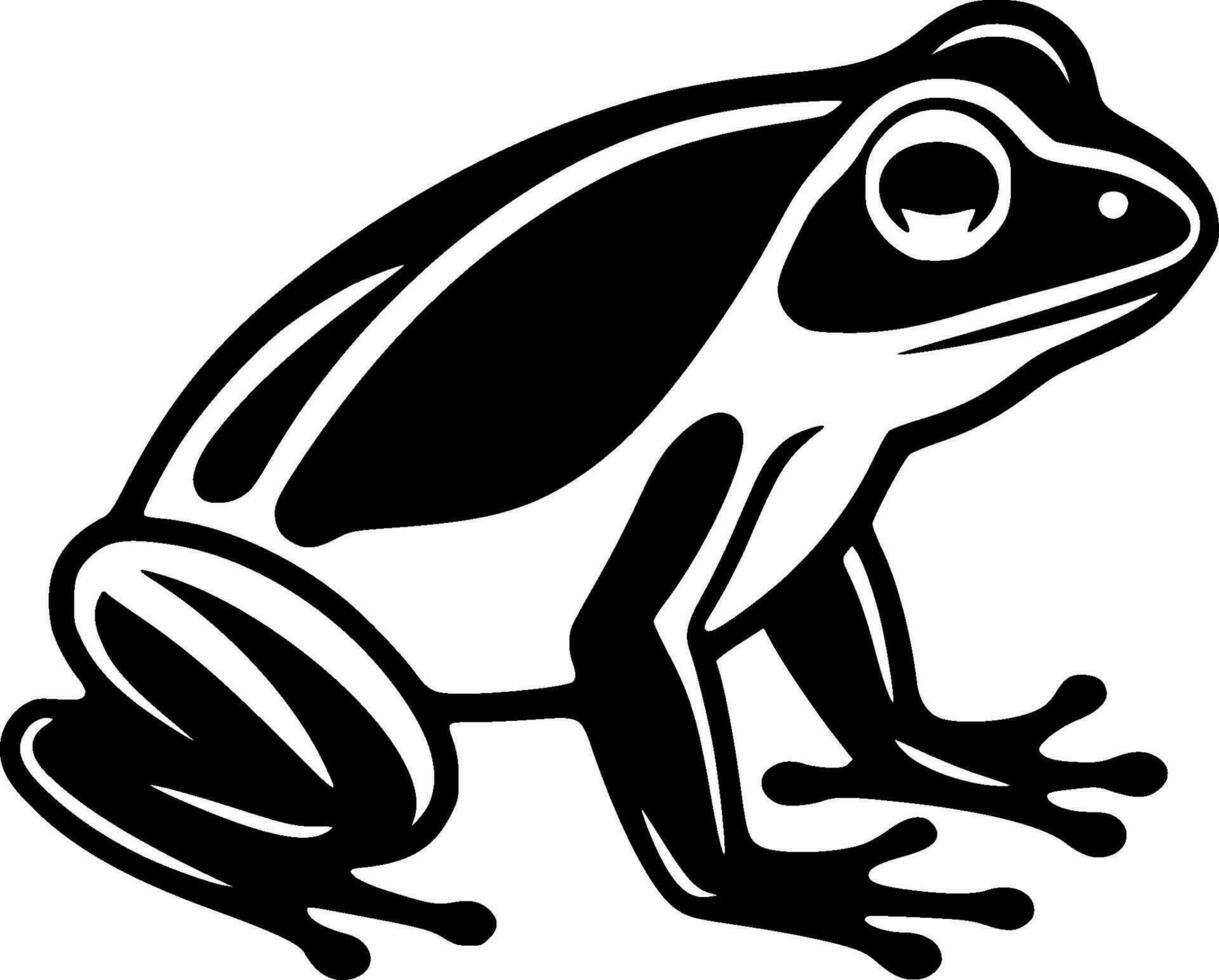 grenouille - noir et blanc isolé icône - vecteur illustration