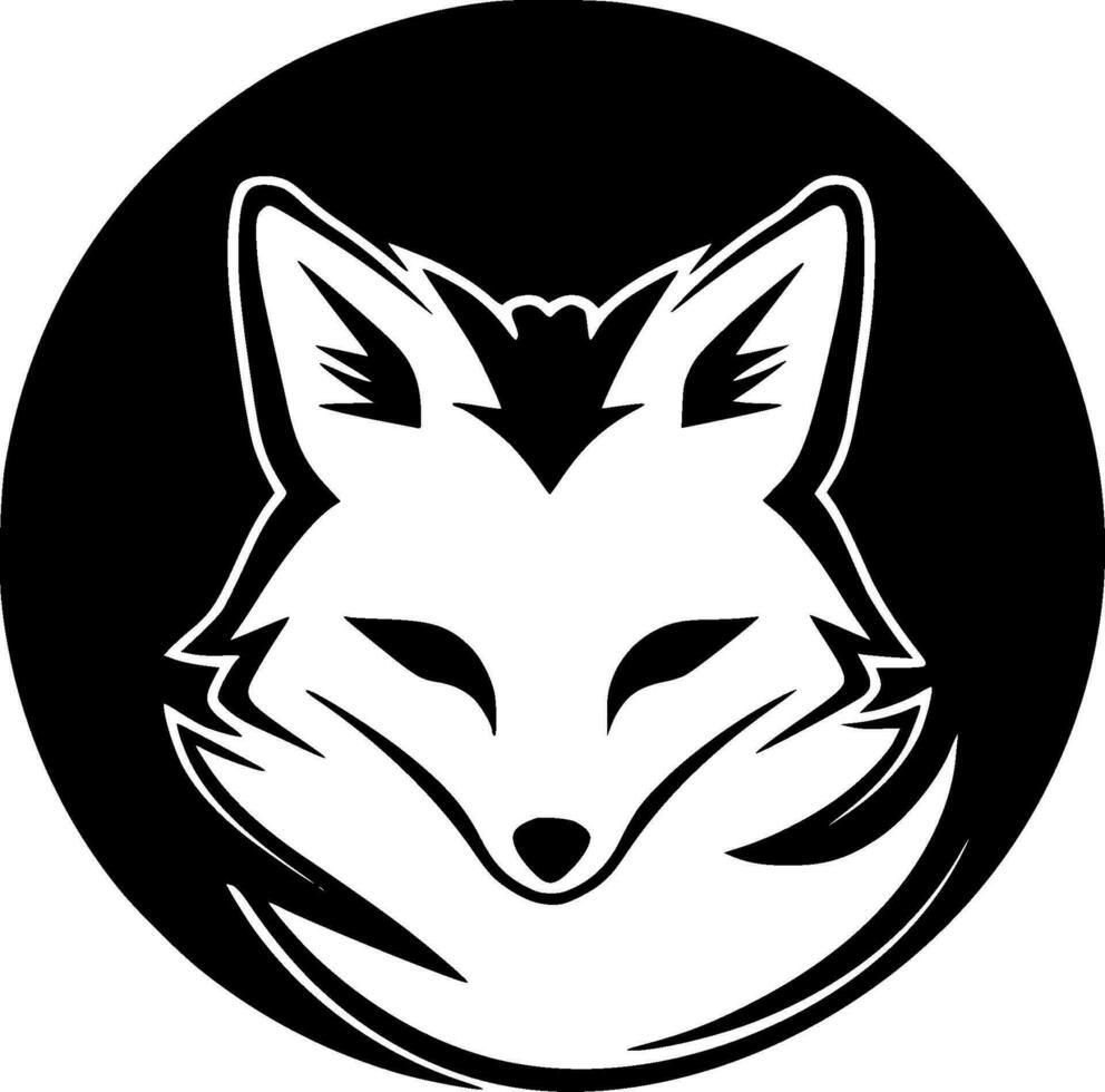 Renard, noir et blanc vecteur illustration