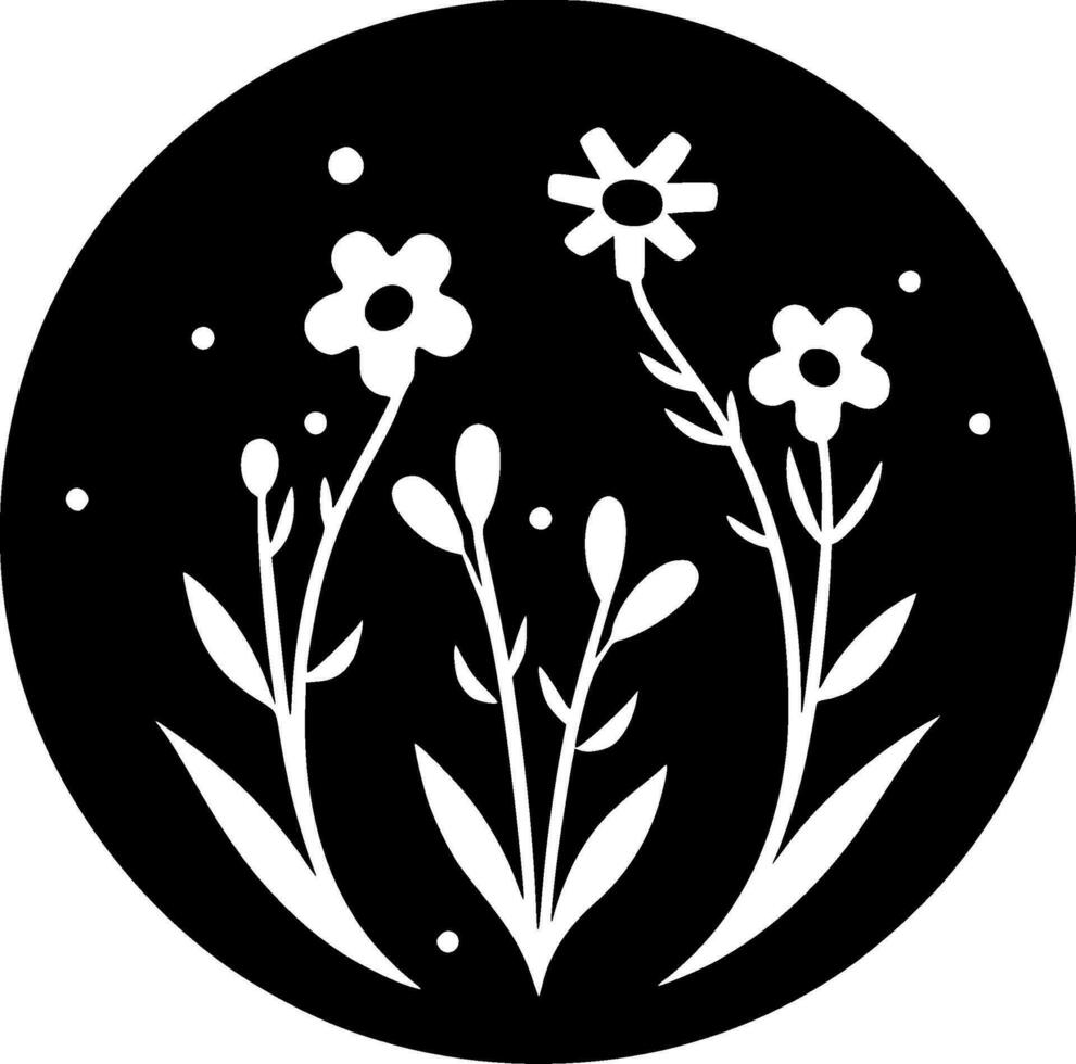 floral, noir et blanc vecteur illustration