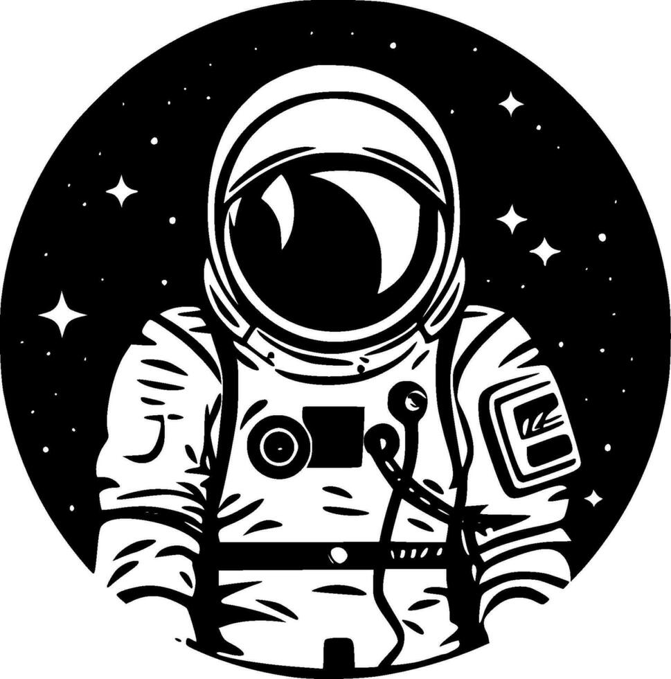 astronaute, noir et blanc vecteur illustration