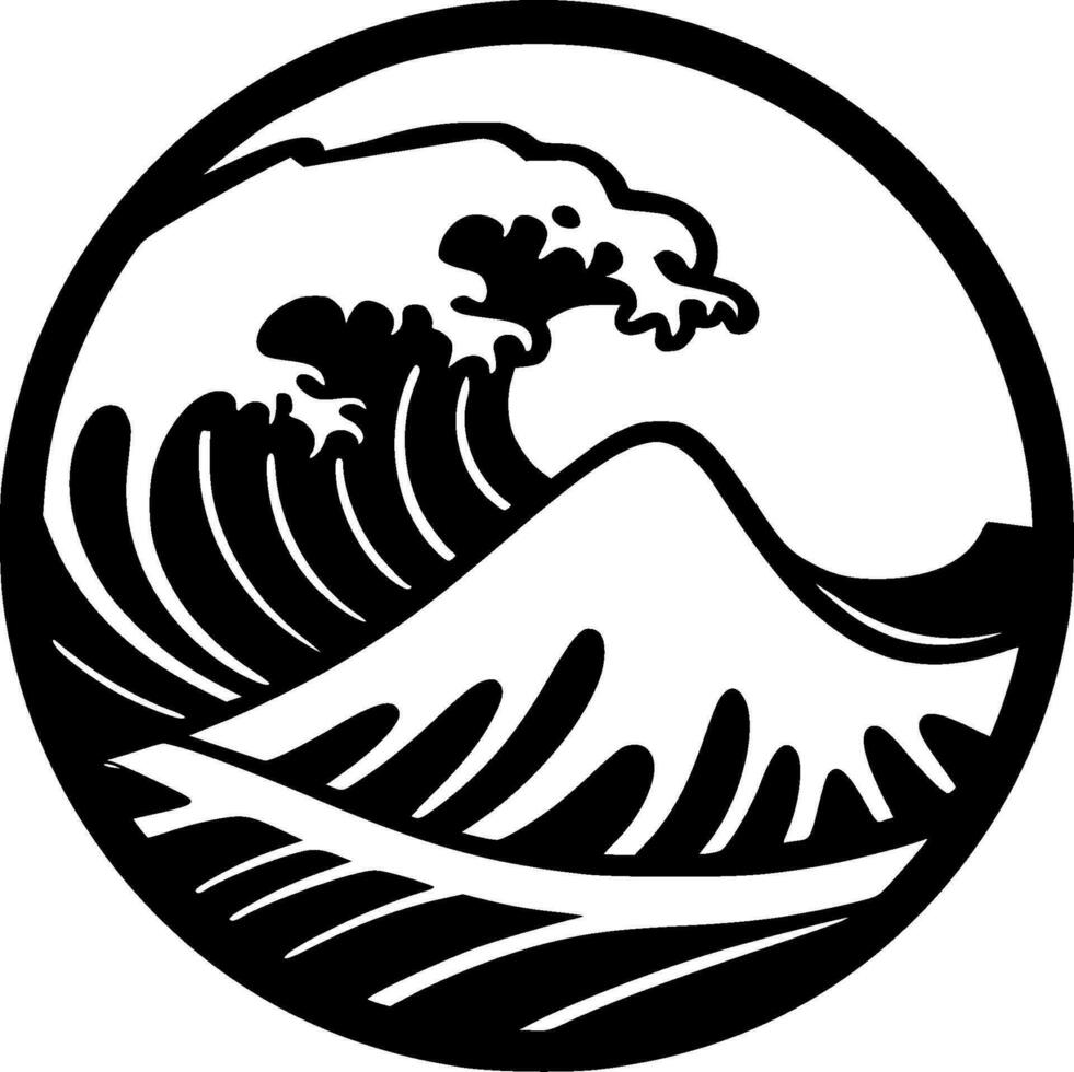 vagues - minimaliste et plat logo - vecteur illustration