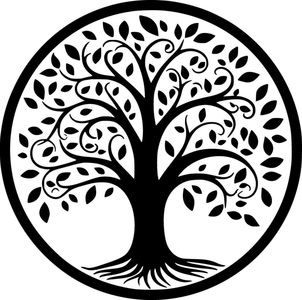 arbre - minimaliste et plat logo - vecteur illustration