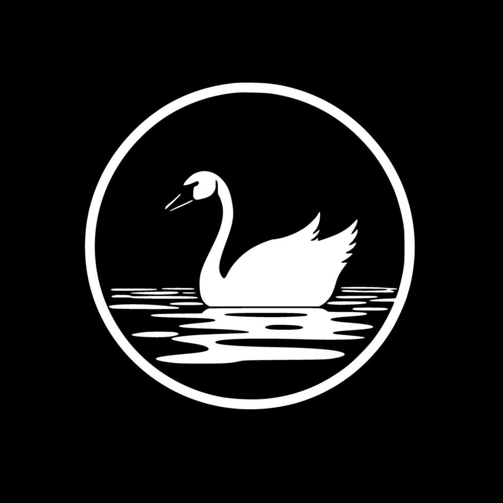 cygne - noir et blanc isolé icône - vecteur illustration