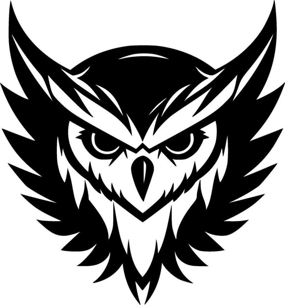 hibou - minimaliste et plat logo - vecteur illustration