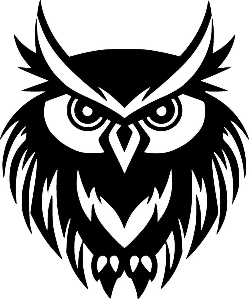 hibou - minimaliste et plat logo - vecteur illustration