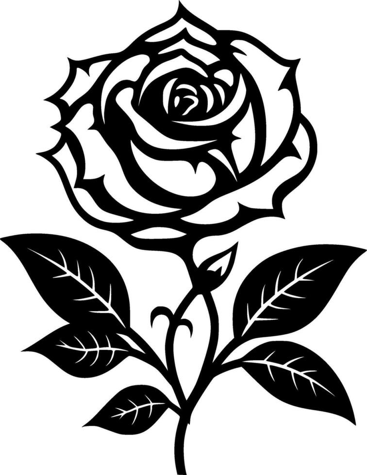 Rose - minimaliste et plat logo - vecteur illustration