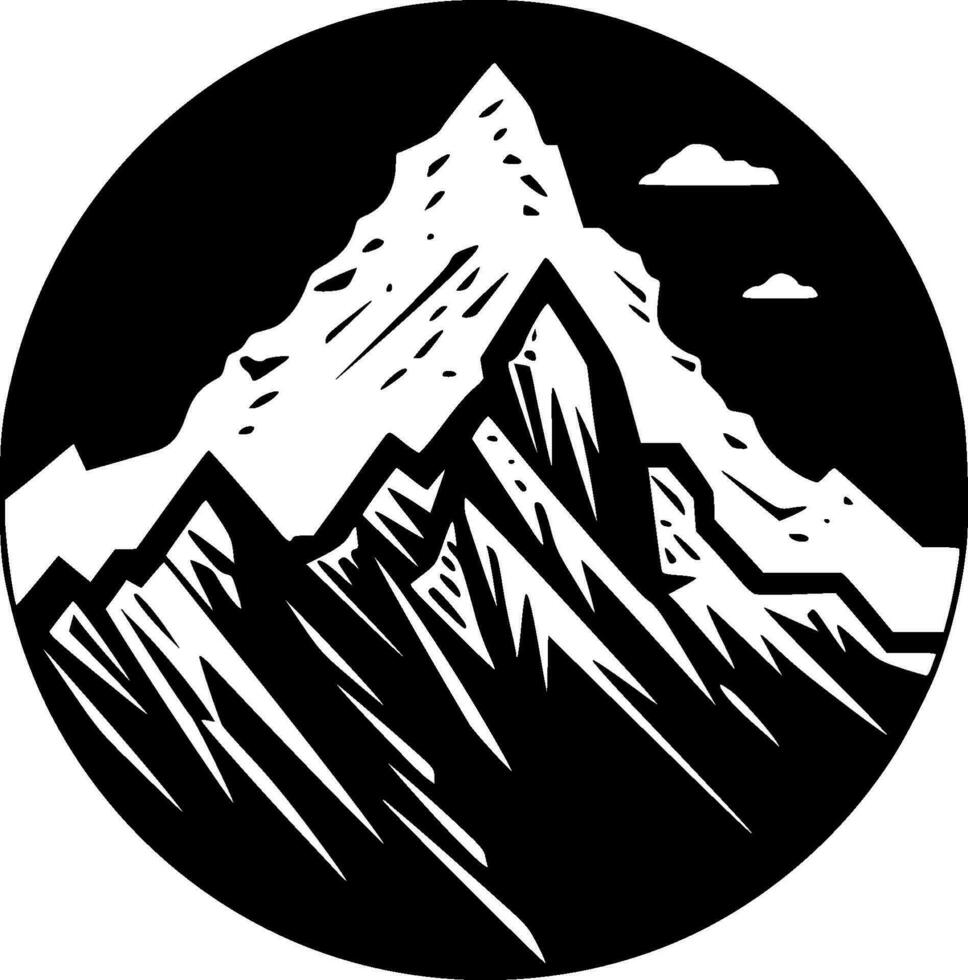 montagnes - minimaliste et plat logo - vecteur illustration