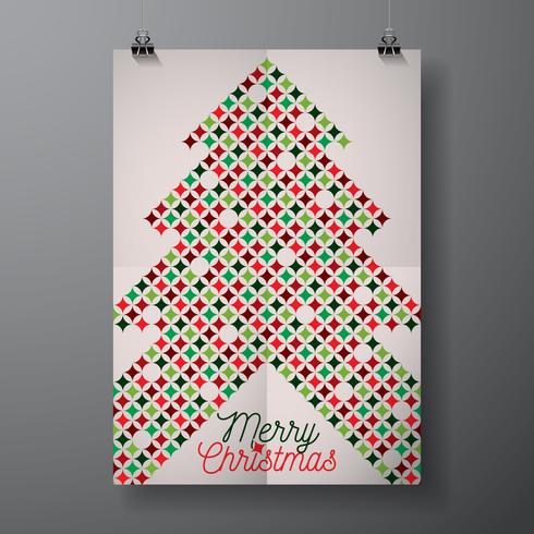 Vector illustration de vacances de joyeux Noël avec la conception typographique et motif de texture couleur abstraite sur fond propre