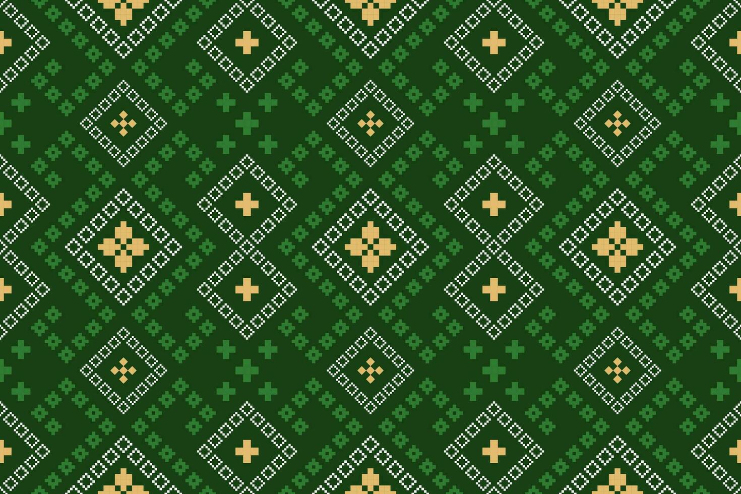 vert traverser point coloré géométrique traditionnel ethnique modèle ikat sans couture modèle frontière abstrait conception pour en tissu impression tissu robe tapis rideaux et sarong aztèque africain Indien indonésien vecteur