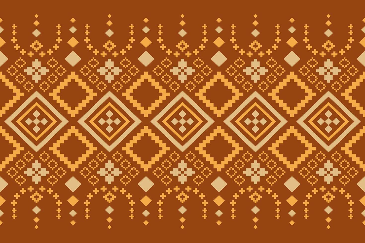 Orange millésimes traverser point traditionnel ethnique modèle paisley fleur ikat Contexte abstrait aztèque africain indonésien Indien sans couture modèle pour en tissu impression tissu robe tapis rideaux et sarong vecteur