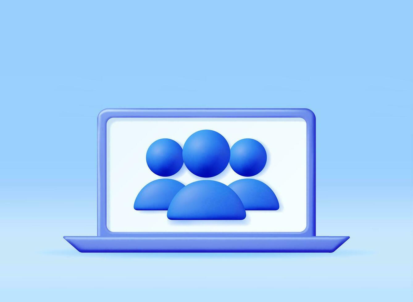 3d Facile groupe utilisateur icône dans portable. rendre groupe profil photo symbole ui. avatar signe. Humain gestion, heure, affaires groupe ou équipe. la personne ou gens gui élément. réaliste vecteur illustration