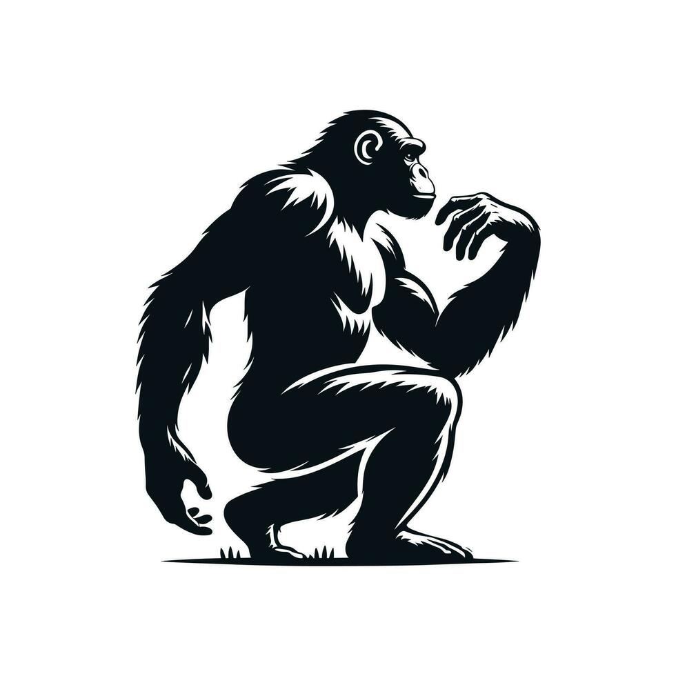 vecteur illustration de une chimpanzé dans silhouette