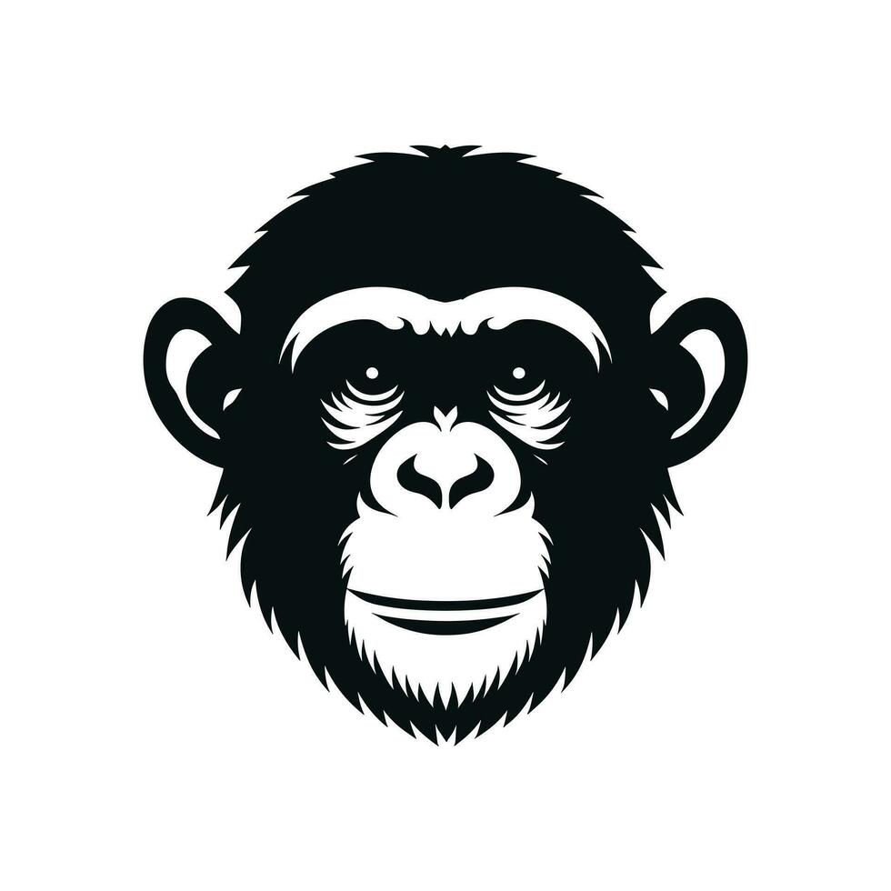 vecteur illustration de une chimpanzé dans silhouette