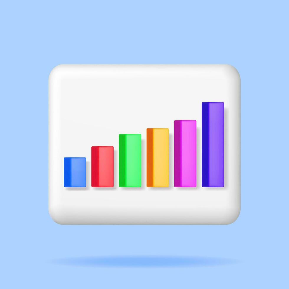 3d croissance Stock diagramme isolé. rendre Stock bars spectacles croissance ou succès. financier article, affaires investissement, financier marché commerce. argent et bancaire. vecteur illustration