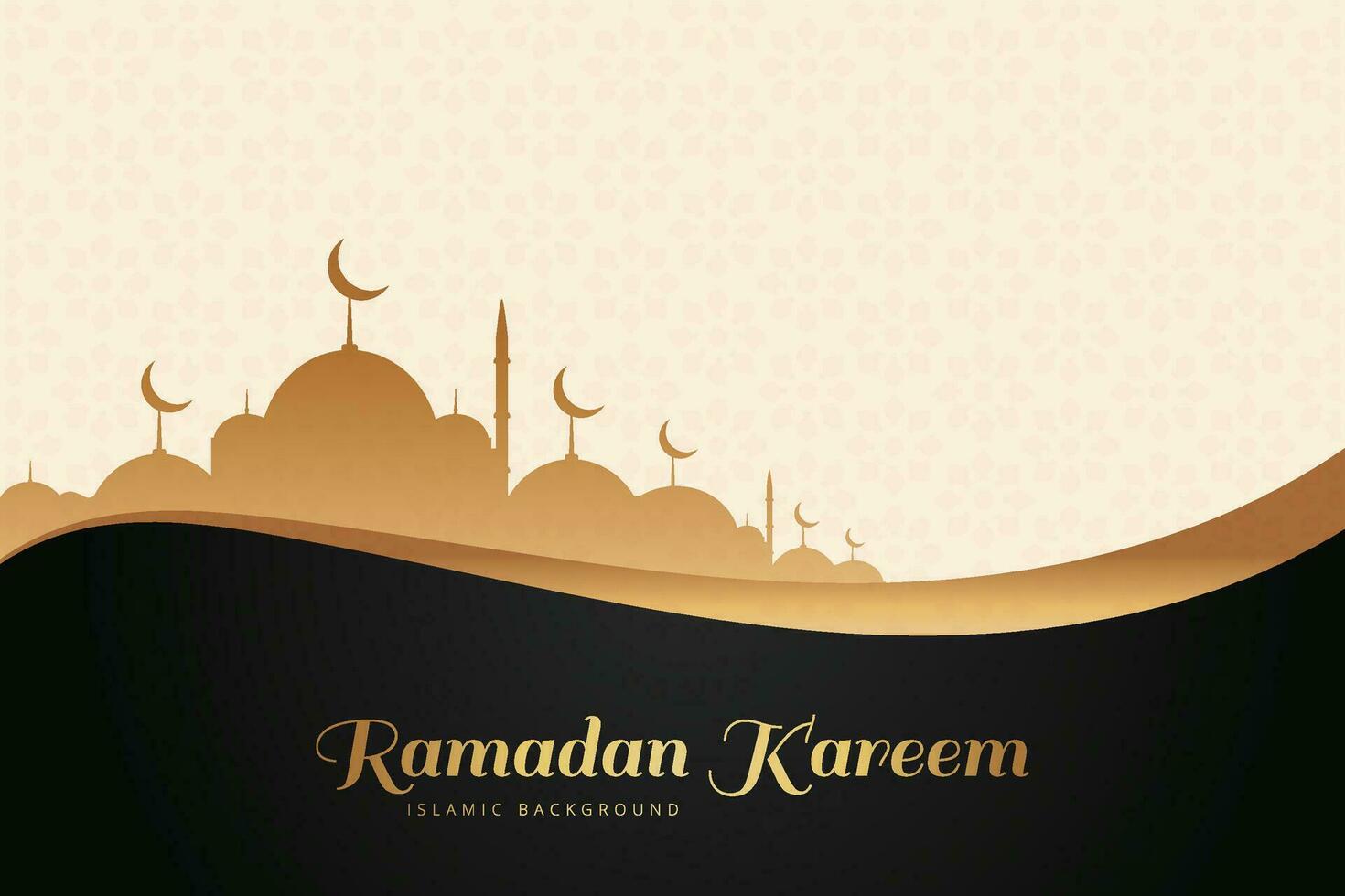 Ramadan eid al-fitr mubarak salutation carte avec lanternes et arabe appel vecteur