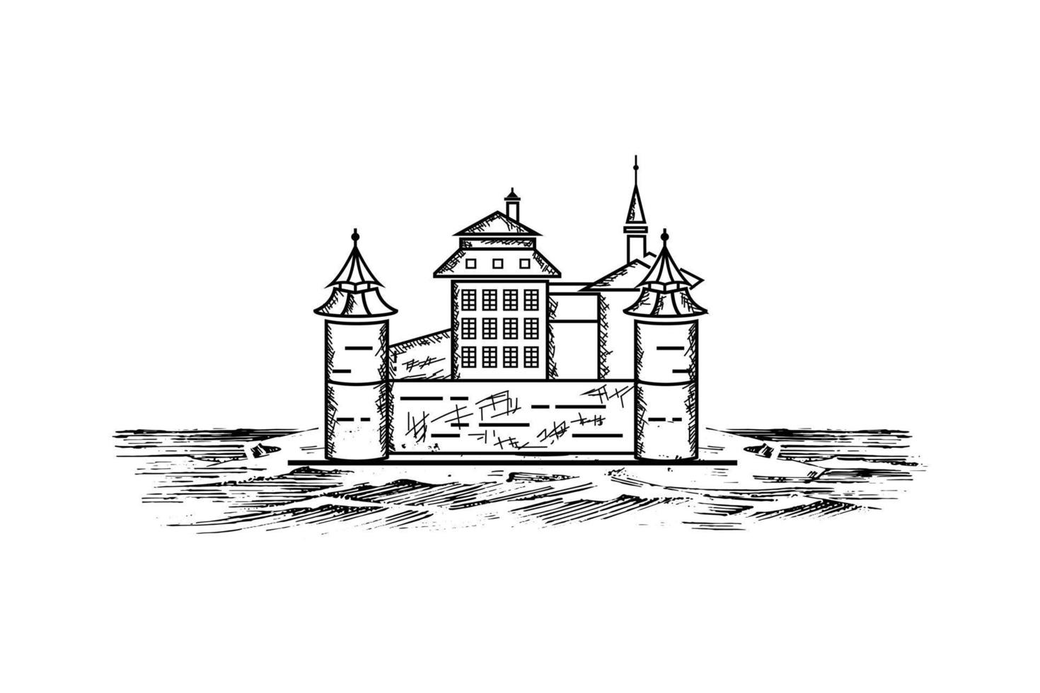 illustration du château de seeburg vecteur