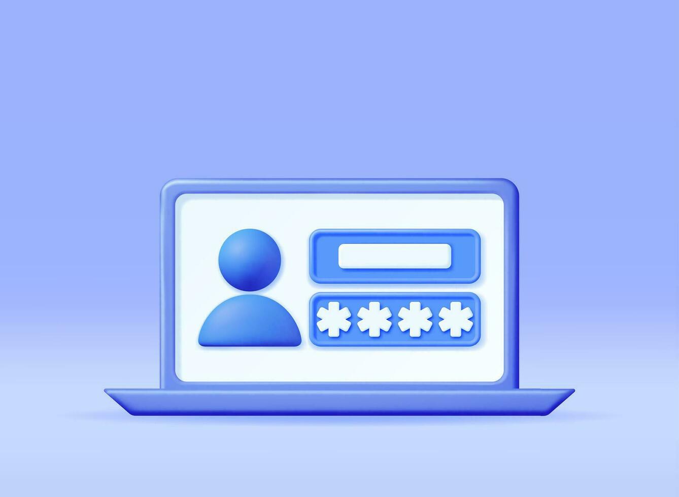 3d utilisateur s'identifier forme page dans portable. rendre mot de passe caché étoiles dans signe dans compte. ordinateur Les données protection, Sécurité et confidentialité. sécurité, chiffrement et confidentialité. vecteur illustration