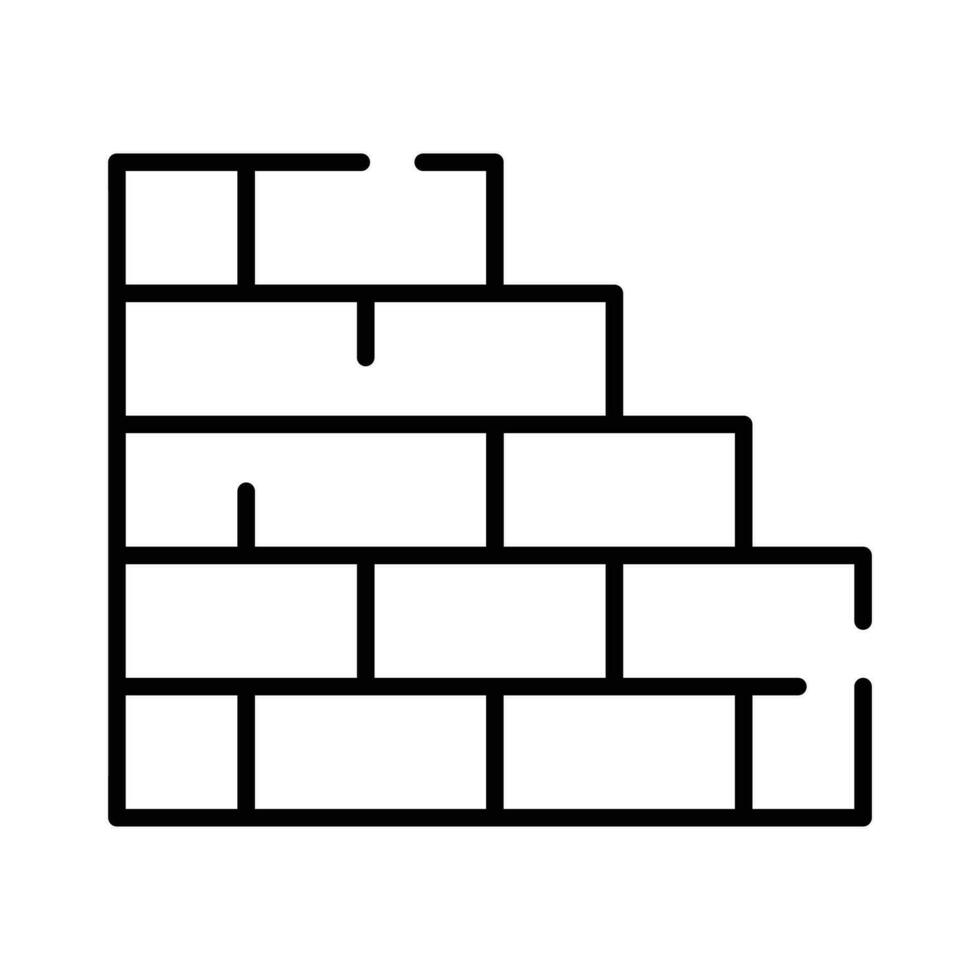 un modifiable icône de brique mur, isolé sur blanc Contexte vecteur