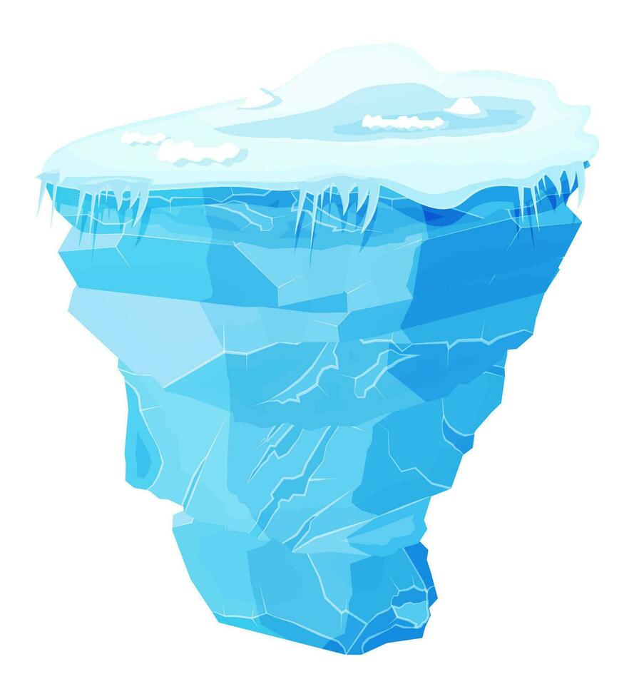 gros bleu iceberg. la glace dans mer isolé. Nord la nature. vecteur illustration dans plat style