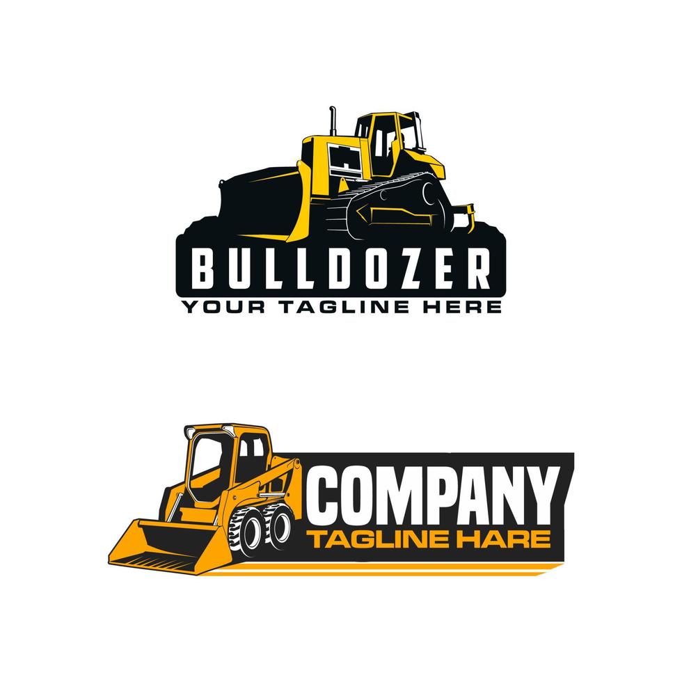 modèle de logo bulldozer vecteur